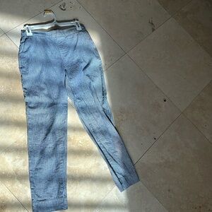 Banana republic linen, white and blue striped pants size 2￼